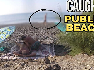 Exhibitionist Wife Blows Big Cock on Nudist Beach - Public Amateur MILF Handjob & Cumshot
