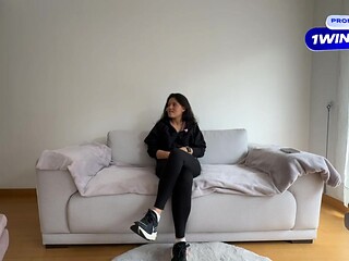Colombian beauty pays rent with steamy lesbian sex