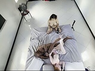 Two lesbian girls suck each other off and fuck in front of me.