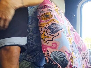 Hot guy's big cock gets a handjob while driving campervan