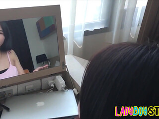 Ladyboystar - Young Short-haired Ladyboy Loves Posing for My Camera