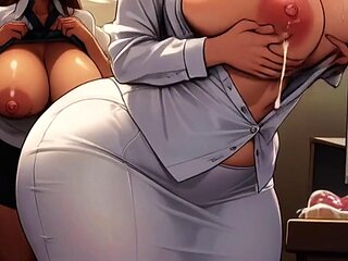 Lactating Secretaries Breastfeed Each Other At Work