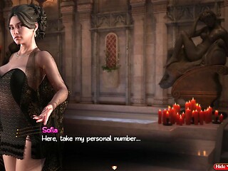 Hot and petite MILF Nadia plays a visual novel with big cock and roleplay