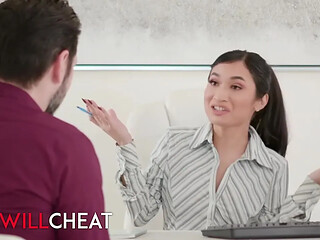 Avery Black In Petite Babe Enjoys Passionate Office Sex With Her New Customer