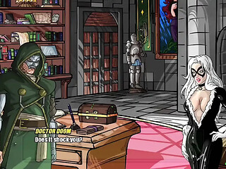 Doom slaps his big cock in-between girls perfect ass cheeks - doomination