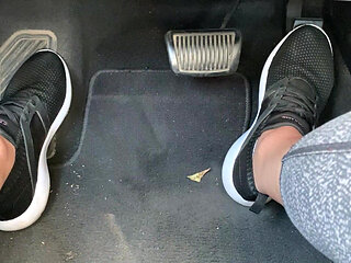 Pedal Pumping in Tennis Shoes by Ivys Feet