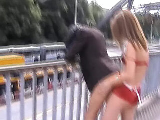 Astonishing German dolls stuffing each other's cunts in public
