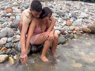 Hilary Palvin teaches young Latina to fish then fucks her tight pussy and cums inside - Amateur Homemade Anal & Rough Sex