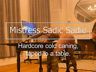 Cold Caning and Some Cute CBT Tied to a Table