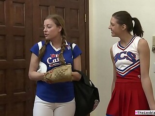 A Teen Cheerleader Facesitted by a Lesbian Football Captain