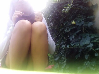 My M. Pees in the Garden! What Mischief! and Then She Touches Her...