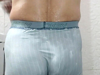 Taking Shower with Bubble Butt.