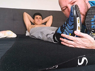 Ringside Devotion: Young Boxer Bruno Commands Slave Ben's Full Worship