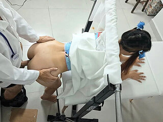 Naughty Gynecologist Caught Fucking Teen Patient in Hot Hospital Exam - Redhead Squirts Hard