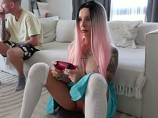 Teasing Step Sis In Short Skirt No Panties Got Anal On The Couch