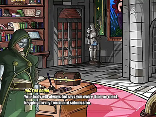 Doom rubs big cock on Ms. Bowen's pussy till she squirts - Gameplay Part 4