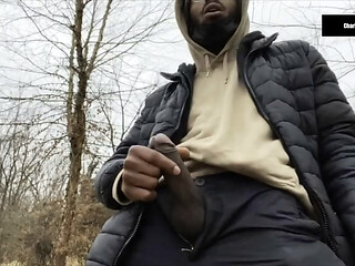 Jerking my BBC off outdoors