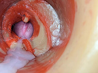 Female Insemination - Internal Camera Captures Deep Male Huge Ejaculation