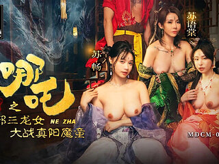 Asian MILF Su Chang & Su Yu Tang in Hot Cosplay Foursome - Nezha 2 Dragon Maidens Drain His Cum