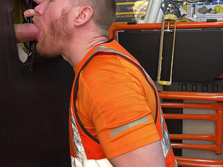 Hung Group Gloryhole Creampie, Ginger Tradesman Takes 3 XXL and loads  Cocks.