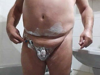 I shave my little cock