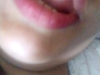 Bhabhiji's juicy lips with voice