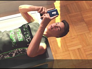 Hot blonde in a steamy three-dimensional game walkthrough