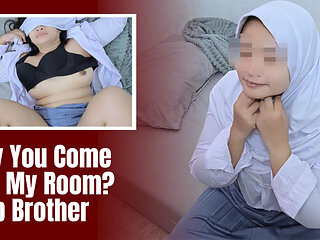 Asian Hijab Girl Surprised by Her Step Brother When i am change my clothes - Minokiiko