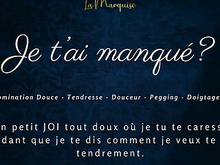 Je t'_ai manqu&eacute_? - French audio porn JOI pegging