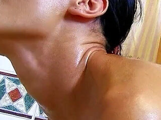 Asian teen Justine ass banged by stepdad in the shower