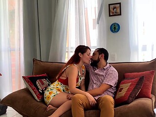 Amateur redhead girlfriend blowjob and anal with creampie