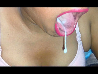 Cum in Mouth Indian Housewife Blowjob
