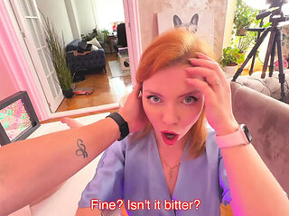 Hot Redhead Kisankanna Quits Vaping to Suck Big Dick - Deep Throat & Face Fuck