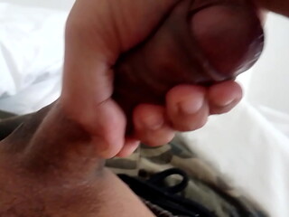 Cumming, leaking precum, jacking off my uncircumcised cock. September 8, 2024.