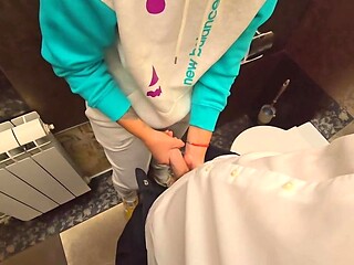 Cory Chase's sweet teacher gets cum in her panties in school toilet