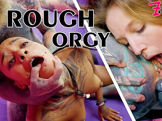 Alt porn hotties Anuskatzz, Lisa Rocketcock, Nikolaz Zpageti share cocks in steamy orgy with blowjobs and doggy style