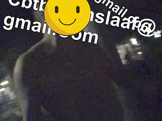 Naked walk parking place shopping center