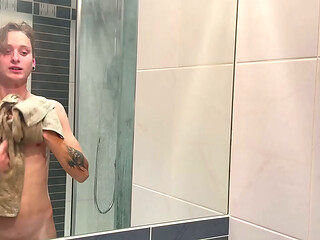 Groping young Stan in the shower...