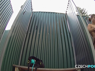 Czech Pool 55 Bootylicious Babe Puts on a Steamy Shower Show