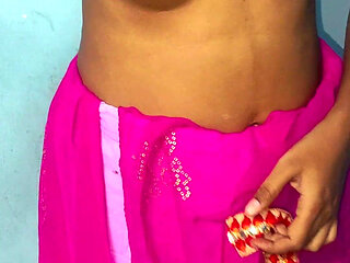 Desi Indian Teen Doggy Style in Saree Hot Tease and Made Her Boyfriend Cum