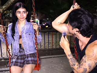 She Was Shy but Curious - Playground Interview Turns Into All-night Anal