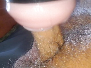 Oiled Up Small Hairy Penis Shooting Cum