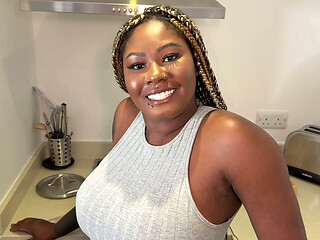 POV Ebony Xeinna Rose Fucked in Kitchen by MrRizzPOV - Black on Black Sex