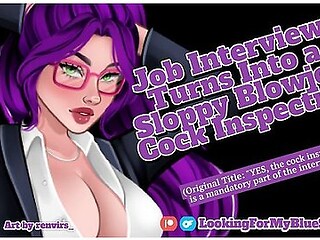 Asmr Job Interview Turns Into Sloppy Blowjob Cock Inspection