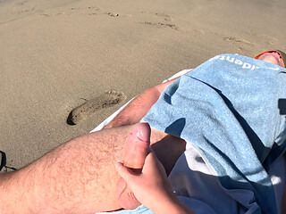 Risky Blowjob on the Beach From Stranger Hot MILF