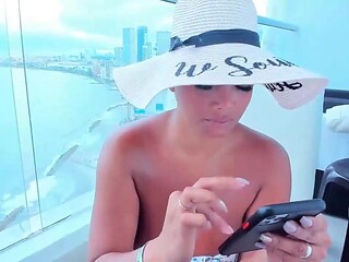 Amateur Colombian MILF shows off her body on webcam