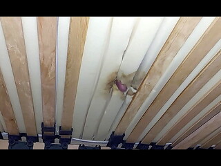 masturbation with the hole in the mattress and ejaculation of sperm under the bed