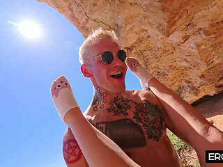 Blonde German Babe Hooks up Outdoors with a Stranger