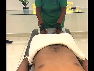 Real Amateur Uniform Roleplay: Intense Oiled Massage Therapy