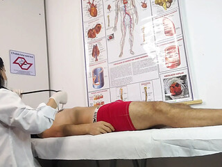 NURSE CARETAKER GIVES BLOWJOB TO HARD COCK OF FIRST PATIENT